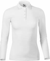 MALFINI Bluză polo cu mânecă lungă pt femei Pique Polo LS - Albă | XS (2310012)