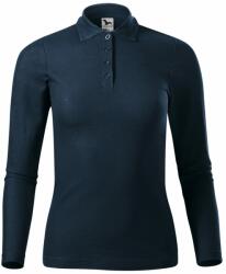 MALFINI Bluză polo cu mânecă lungă pt femei Pique Polo LS - Albastru marin | XS (2310212)