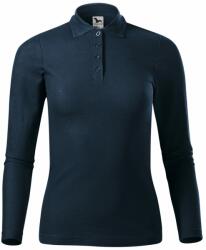 MALFINI Bluză polo cu mânecă lungă pt femei Pique Polo LS - Albastru marin | XL (2310216)