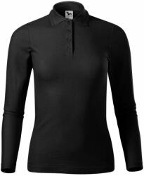 MALFINI Bluză polo cu mânecă lungă pt femei Pique Polo LS - Neagră | XXL (2310117)