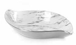 Eurofirany Sana csónak alakú tál márványos mintával Fehér 31x17x5 cm