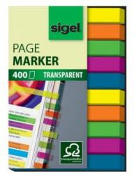 Sigel Semne de carte, plastic, semne de carte 10x40, 6x50 mm, SIGEL "Micro", amestec de culori, 400 de coli