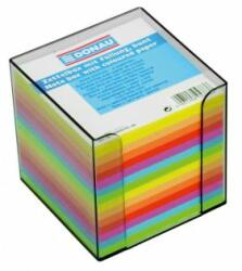 DONAU Bloc cub dezlipit, 90x90x90 mm, culori neon, cutie de fum