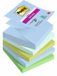 Post-it Blocnotes autoadeziv, "Z", 76x76 mm, 5x90 coli, 3M POSTIT "Super Sticky Oasis", mix de culori, 450 coli