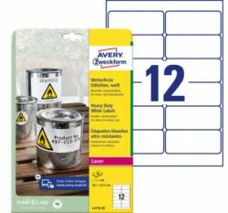 Avery-Zweckform Etichete din poliester foarte rezistente 99.1x42.3mm Avery A4 albe 20 de coli