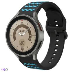 Samsung Galaxy Watch 4/5/5 Pro Mintás szilikon szíj Samsung Watch 4/5/5 Pro okosórához, Szín Fekete-kék
