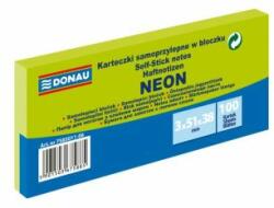 DONAU Bilet autoadeziv Donau neon 38x51 verde/3 buc