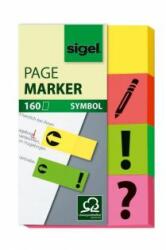 Sigel Semne de carte, hârtie, 4x40 coli, 20x50 mm, SIGEL, diverse culori, 160 coli