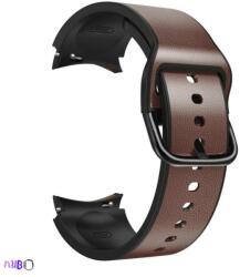 Samsung Galaxy Watch 4/5/5 Pro Samsung Watch 4/5/5 Pro bőr szíj szilikon belső résszel, Szín Sötét barna