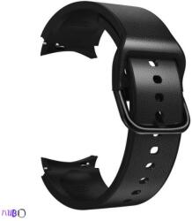 Samsung Galaxy Watch 4/5/5 Pro Samsung Watch 4/5/5 Pro bőr szíj szilikon belső résszel, Szín Fekete