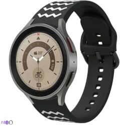 Samsung Galaxy Watch 4/5/5 Pro Mintás szilikon szíj Samsung Watch 4/5/5 Pro okosórához, Szín Fekete-szürke