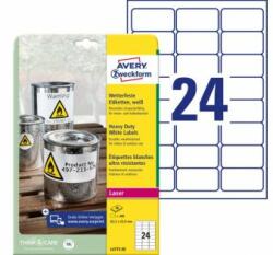 Avery-Zweckform Etichete din poliester foarte rezistente 63, 5x33, 9 mm Avery A4 albe 20 de coli