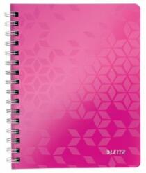 Leitz Caiet spiralat, A5, liniat, 80 de coli, LEITZ "Wow", roz