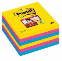 Post-it Blocuri Post-it Super Sticky CARNIVAL, dimensiune 101x101 mm, 6 blocuri de 90 de cartonașe