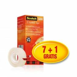 3M Bandă adezivă transparentă Scotch, pachet economic, 8 role, 19 mm x 33 m