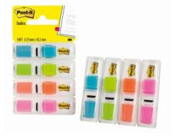 Post-it Semne de carte în dozator, plastic, 4x35 coli, 12x43 mm, 3M POSTIT, culori vii