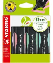 STABILO Evidențiator, set, 2-5 mm, STABILO "Green Boss Pastel", 4 culori diferite, 4 buc