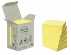 Post-it Blocnotes autoadeziv, 38x51 mm, 6x100 coli, ecologic, 3M POSTIT, galben, 600 coli