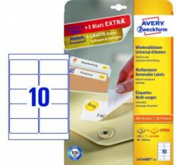 Avery-Zweckform Etichete universale detașabile 96x50.8mm Avery A4 25+5 coli
