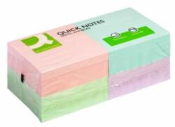 Q-CONNECT Bilet autoadeziv Q-CONNECT pastel 76x76mm 12x100 l