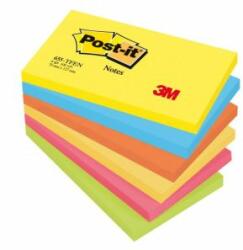 Post-it Blocnotes autoadeziv, 76x127 mm, 6x100 coli, 3M POSTIT, culori vibrante, 600 coli