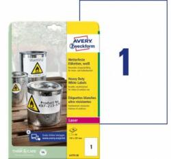 Avery-Zweckform Etichete din poliester foarte rezistente 210 x 297 mm Avery A4 albe 20 de coli