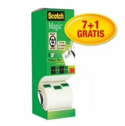 3M Bandă adezivă invizibilă Scotch Magic, scriere, 19 mm x 33 m, într-o cutie de 7+1 gratuit