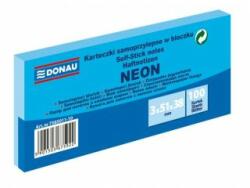 DONAU Bilet autoadeziv Donau neon 38x51 albastru/3 buc