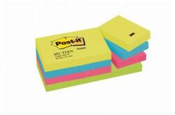Post-it Blocnotes autoadeziv, 38x51 mm, 12x100 coli, 3M POSTIT, culori vibrante, 1200 coli
