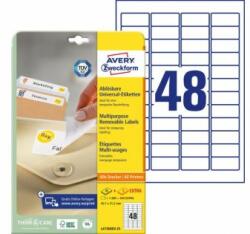 Avery Zweckform Etichete universale detașabile 45, 7x21, 2 mm Avery A4 25 + 5 coli