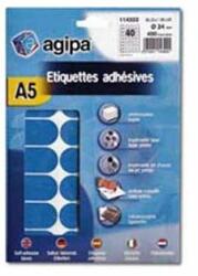 Agipa Etichete rotunde 24mm Agipa A5 albastru
