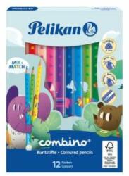 Pelikan Creioane colorate pe tema animale Pelikan Combino, puternice, 12 buc