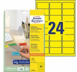 Avery-Zweckform Etichete detașabile Avery 63, 5x33, 9 mm, galbene