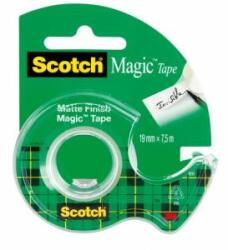 3M Bandă adezivă invizibilă Scotch Magic, scriere, 19 mm x 7, 5 m, cu dispenser