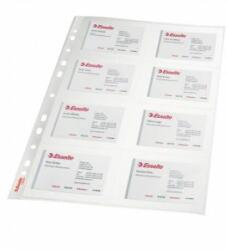 Esselte Suport pentru cărți de vizită în euro, A4, 105 microni, transparent, 16 cărți de vizită, ESSELTE, 10 buc