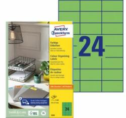 Avery Zweckform Színes címkék 70x37mm Avery A4 100 lap zöld