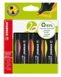 STABILO Evidențiator ecologic STABILO GREEN BOSS, set de 4 - verde, roz, portocaliu, galben