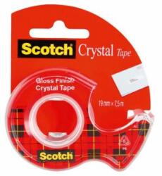 3M Bandă adezivă transparentă Scotch, 19 mm x 7, 5 m, 1 rolă în dozator
