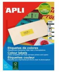 Agipa Etichete color 210x297mm APLI A4 100 coli rosu fluo