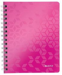 Leitz WOW A5 vonalas jegyzettömb, metál rózsaszín