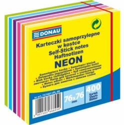 DONAU Blocnotes Donau, 76 x 76 mm, amestec de 6 culori neon, 400 de coli