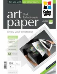ColorWay Fotopapier - A4 / 120g - nažehľovací pre tmavú textíliu, 5 ks v balení