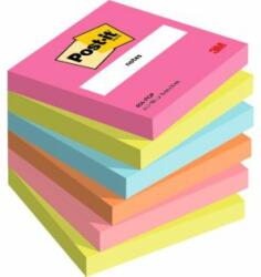 Post-it Notițe autoadezive Post-it Super Sticky Poptimistic 76x76mm, 6 blocuri a câte 100 de bilețele