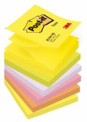 Post-it Z-pad Post-it, 76x76 mm, culori neon, 6 pad-uri de 100 de carduri