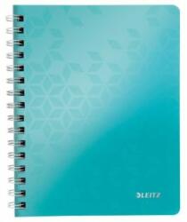Leitz Caiet spiralat, A5, liniat, 80 de coli, LEITZ „Wow, albastru glacial