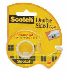 3M Bandă dublu adezivă Scotch 12 mm x 6, 3 m cu dozator