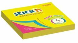 Stick`n by Hopax Blocnotes autoadeziv, 76x76 mm, 100 de coli, STICK N, culori neon, 100 de coli