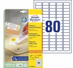 Avery-Zweckform Etichete detașabile universale 35, 6x16, 9 mm Avery A4 25+5 coli