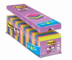 Post-it Super Sticky betétek, 76x76 mm, neon színek keveréke, akciós csomagolás