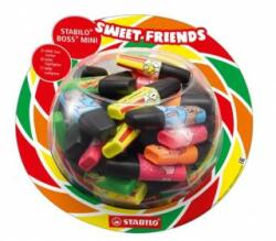 STABILO Set de iluminatoare prietenoase STABILO Boss Sweet Friends într-un recipient de plastic